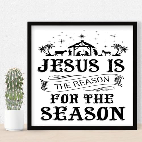 Décoration murale Jésus est la raison : le cadeau de Noël en bois parfait
