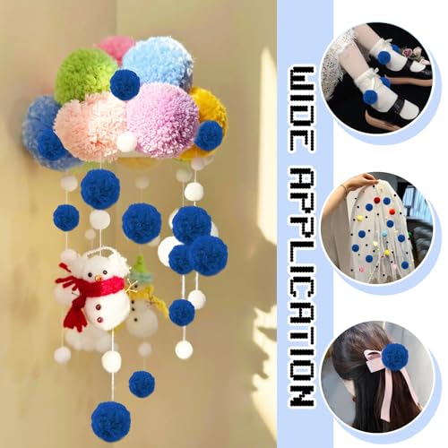 TOAOB 30 Stück Pompons zum Basteln Groß 5 cm Blau Pompom Flauschigen Plüsch set Bälle Kunst Bommel für Dekorieren Verzieren Nähen DIY Lustige Kreativen Handwerk