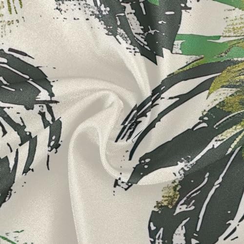 Wajiw 60 Inch Indoor Outdoor Round Tablecloth with Umbrella Hole and Zipper Waterproof Patio Table Cover for Camping Dining Room Party Outdoor Picnic,Tropical Leaf