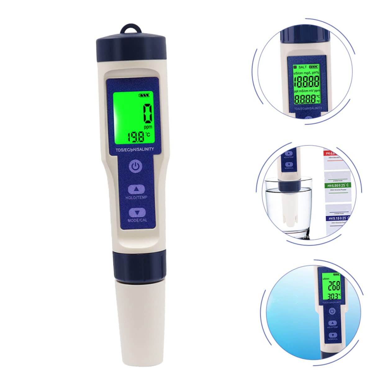 Ciieeo Medidor de Salinidad Digital para Acuarios Medidor de Calidad de Agua de Mar de Alta Precisión de Agua Salada para Uso