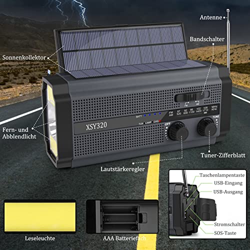 Tragbares Solar Radio Gindoly mit Kurbel und Dynamo