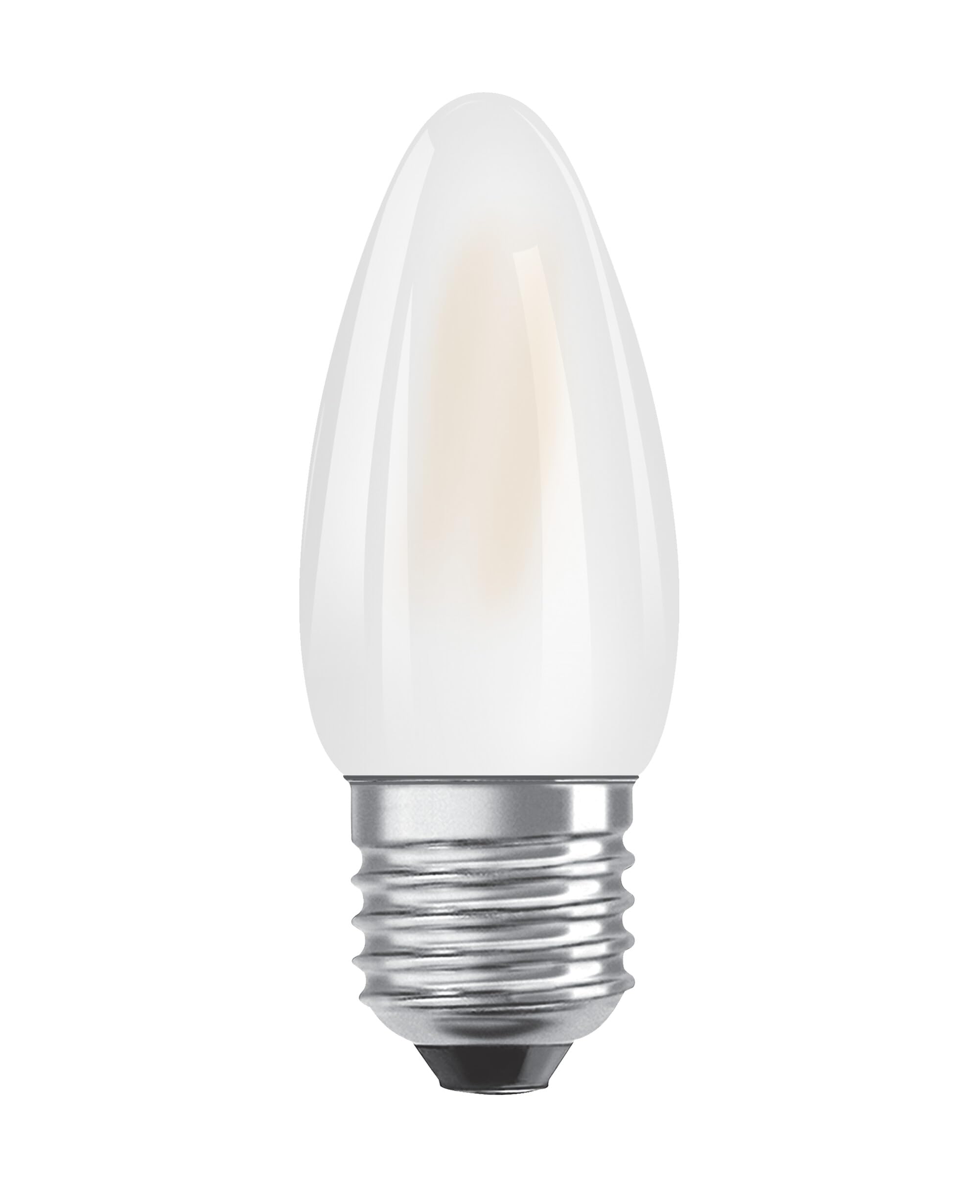 OSRAM LED Star Klasyczna lampa LED w klasycznym kształcie mini świecy, białe, ciepłe białe światło (2700 K) o mocy 5,5 W / 806 lm, wykonana z matowego szkła bezołowiowego, trzonek E27, IP20, EEK D,