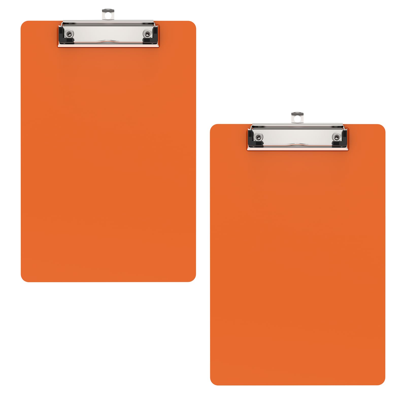 Macroclo 2 Pack Small Clipboards, A5 Plastic Mini Orange Clip Board for Classroom, Students, Kid, Size 6" x 9" with Low Profile Clip, Office & School Supply