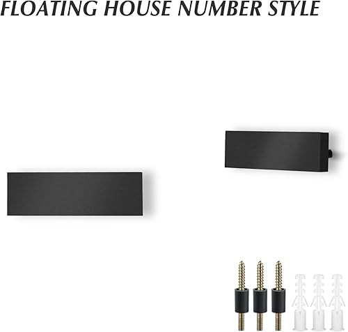 Miniatura 144 de DEWEL Números flotantes de casa grandes de 8 pulgadas para exteriores, decoración de números de dirección de casa modernos negros para señalización