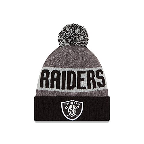 New Era Men's Oakland Raiders 2016 Sideline Sport Knit Hat Heather Grey Size One Size