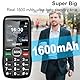 Guwet Seniorenhandy ohne Vertrag, Dual-SIM-Handy mit Notruftaste und großen Tasten, 1600 mAh Akku, Langer Standby-Zeit, Schwarz.