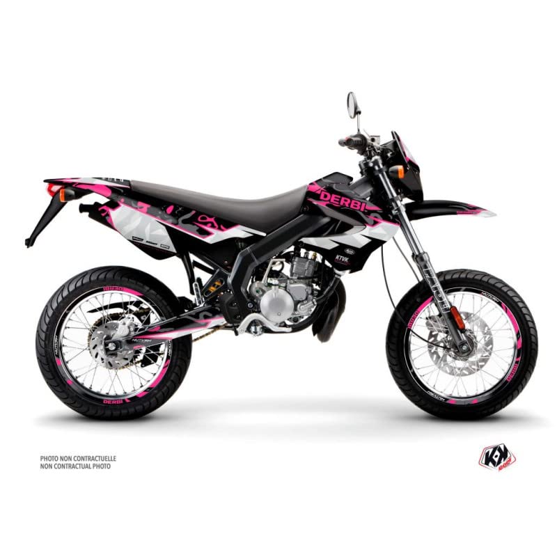 Kit déco + housse de selle 50cc Derbi Xrace rose Barbarian