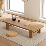 Plateau spacieux : cette table basse, conçue pour les sièges au sol, dispose d'un revêtement de peinture à base d'eau qui résiste à la chaleur, aux rayures et aux taches pour un nettoyage facile. Avec une épaisseur généreuse de 3,5 cm, il offre suffisamment d'espace pour les services à thé et les collations, ce qui le rend idéal pour les réunions avec la famille et les amis tout en améliorant l'esthétique de votre espace de vie.