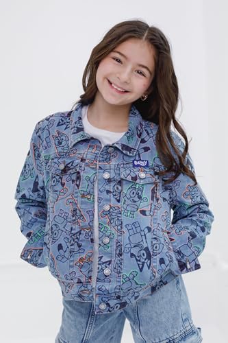 Bluey Girls Denim Jacket Toddler to Big Kid Sizes (2T - 10-12)2