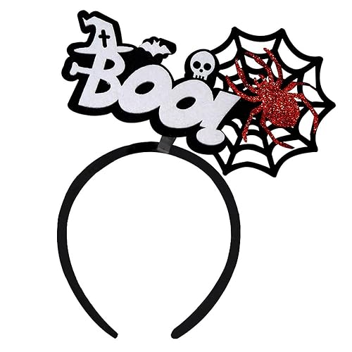 TIMMOKO Diademas de Halloween para mujeres y niños, tela de araña negra, araña roja, blanco, murciélago, calavera, disfraz de fiesta de Halloween,