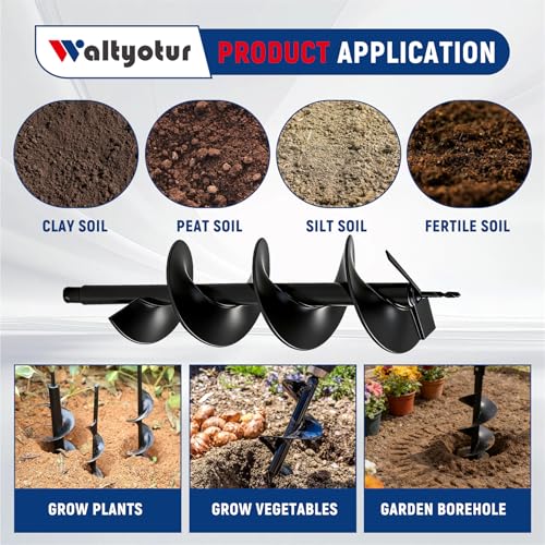 Drill Bit Earth Bit 8 x 31 inch Garden Auger Spiral Drill Bit Post or Umbrella Hole Digger with 3/4 Shaft by waltyotur - Image 7