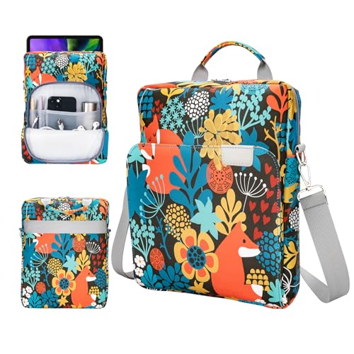 MOLSHINE 9-11 Inch Tablet Sleeve Bag Case Pouch with Handle & Shoulder Strap,Carrying Case for iPad Pro 11 inch, iPad Air 5/4 10.9,Fit Magic Keyboard (Fox)