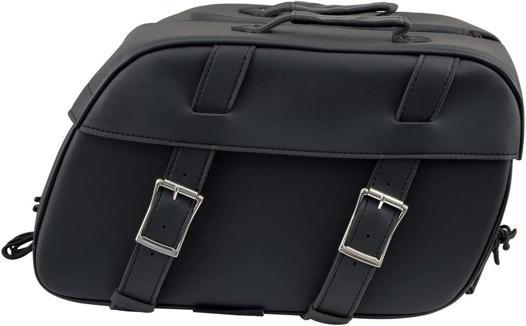 Milwaukee Leather SH57701 Black Medium PVC Zip-Off Motorcycle Saddlebag - Medium - Medium