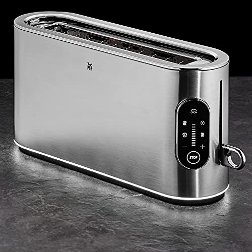 WMF Lumero Toaster 2 Scheiben, Langschlitz mit Brötchenaufsatz, XXL, Einseitiges Toasten, 1-Scheiben-Taste, 10 Bräunungsstufen, Toaster edelstahl matt