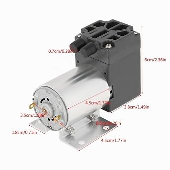 Mini Vacuum Pump 12 V Vacuum Pump Car with Stand Low Noise Vacuum Pump Suction Pump for Gas Analysis & Laboratory 120 Kpa 6 W 5 L/min DC12 V