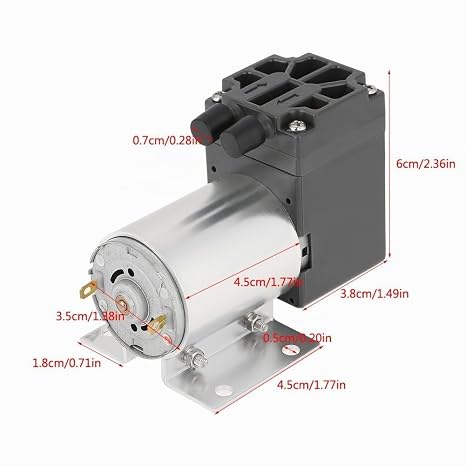 Mini Vacuum Pump 12 V Vacuum Pump Car with Stand Low Noise Vacuum Pump Suction Pump for Gas Analysis & Laboratory 120 Kpa 6 W 5 L/min DC12 V