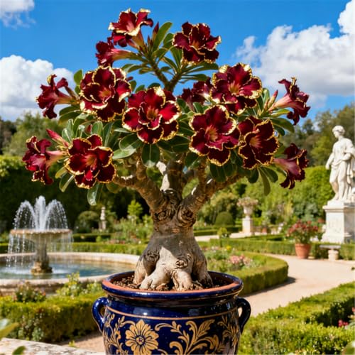 KJERTIZCVB Perennial Hardy Desert Rose/Cold-hardy Desert Rose Tubers/Bare Tubers Hardy, Professional for Beautiful Indoor Displays-4 BULBS-C
