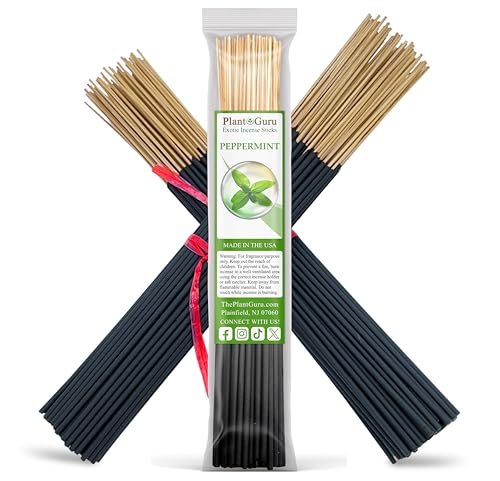 Peppermint Incense Sticks 11" - 1 Bundle 85 to 100 Sticks - Smooth and Clean Long Burn Time, 45 to 60 Minutes.
