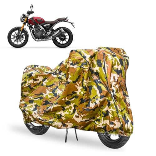 Image of Waterproof Bike Cover Compatible with Triumph Scrambler 400 X All Weather, UV Heat Resistant, Dustproof, Triple Stitched, Windproof Elastic Bottom