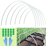 Greenhouse Hoops Grow Tunnel 6X6.5ft with 24 Garden Clips,Fiberglass Support Hoops Frame for Plant Covers Freeze Protection Net ,Plant Support ,Raised Beds