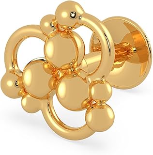 Malabar Gold &amp; Diamonds Yellow Gold Nose Pin for Women 22 k | 22k BIS Hallmark (916) Nose Stud for Women and Girls with Pi