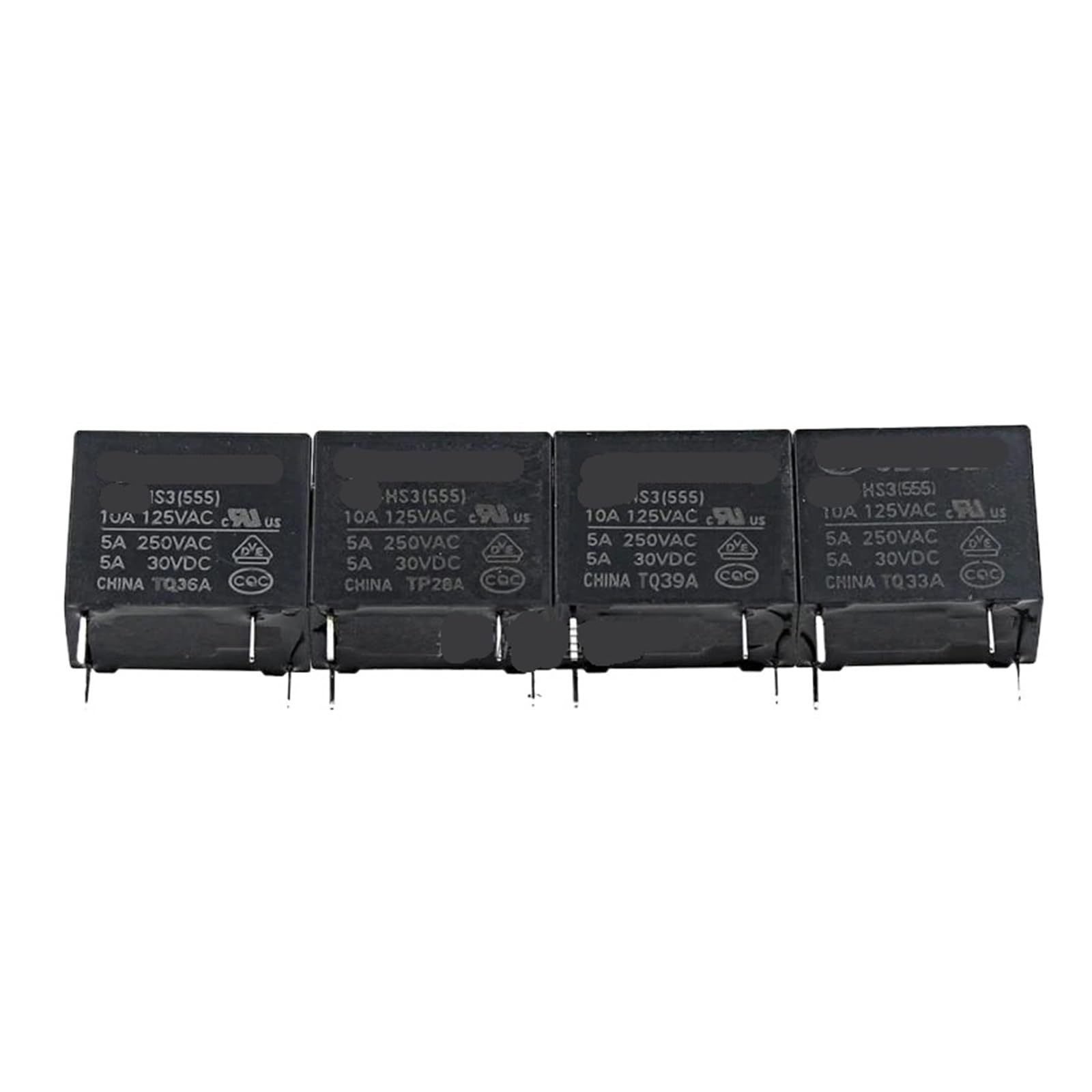 Relais HF32F-012-HS3 5A 4 broches pour circuits imprimés - Lot de 4 pièces