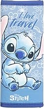 Disney Car Seat Belt Strap with Stitch Print, Soft and Comfortable for Children, Measures 9 x 29.5 x 3 cm.