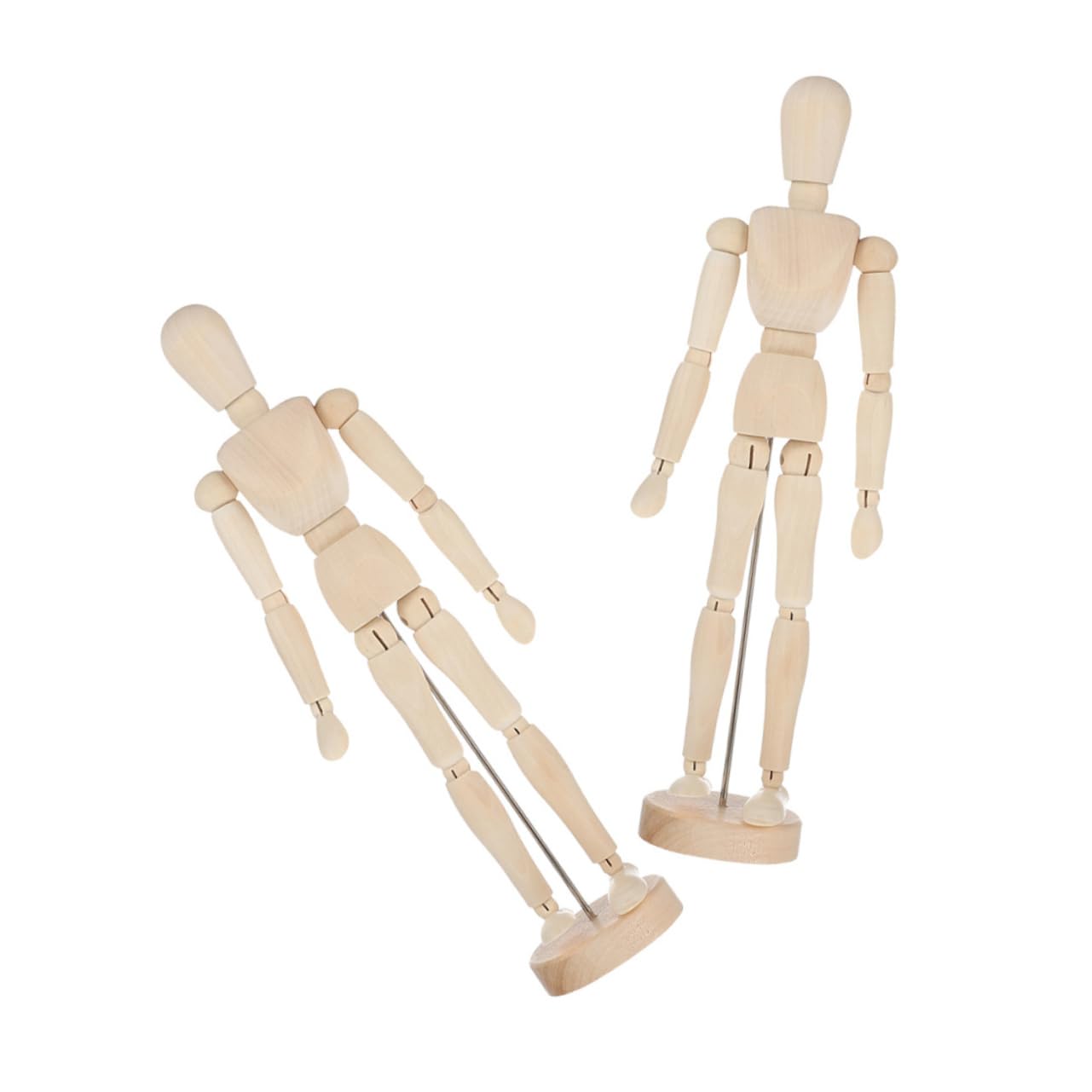 JOINPAYA 2pcs Wooden Jointed Puppet Art Figures Poseable Art Figure Hand Sculpture Decor