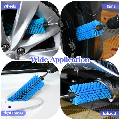 image for DkOvn Drill Brush for Car Wheel and Bottle, Highly Dense and Durable C