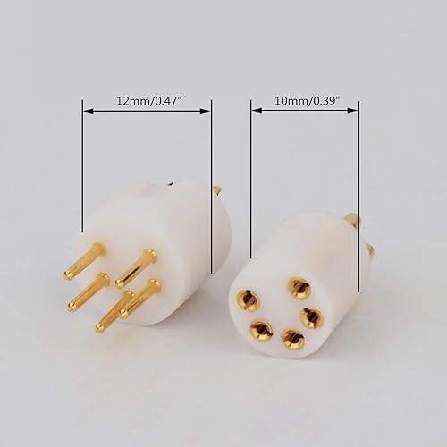 Miniatura 3 de GRABLOOM Turntable Tonearm 5 Pin HiFi Female DIN Connector for Rega Linn Roksan Pure Copper M DIN Gold Plated Plug Gold Plated Plugs