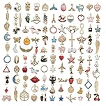 BRITECO 110Pcs Assorted Bracelet Charms for Jewellery Making, DIY Crafting, Necklace, Bracelet, Earring, and Pendant Charms, Jewelry Making Supplies
