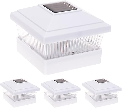 GreenLighting Luces solares clásicas para tapa de poste de 5 x 5 pulgadas, PCVvinilo para exteriores, luz de tapa de poste, poste de valla,