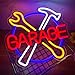 Garage Tool Neon Sign Wall Art - 13x11.8 Inch Dimming Garage Wrench Neon Light Sign USB-Powered LED Workshop Decor for Man Cave, Garage, Industrial Style Gifts for Dad Enthusiast Birthday
