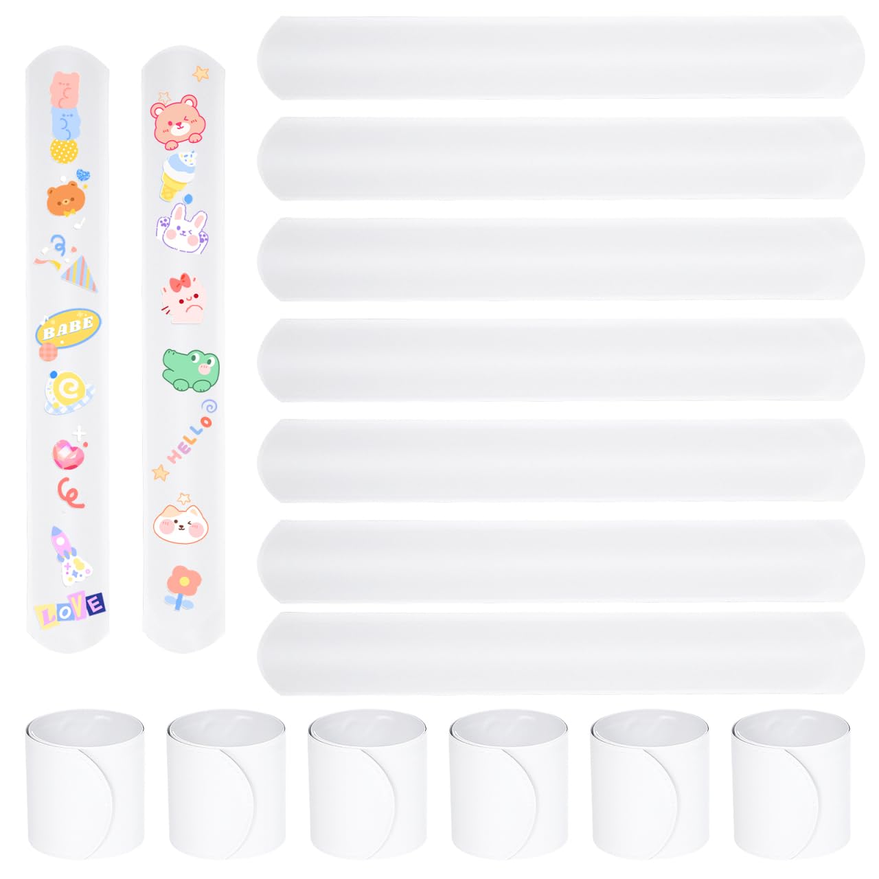 CLISPEED 60pcs Diy Slap Bands Boys and Girls Graffiti Snap Slap Bracelets for Boys and Girls Safe Party