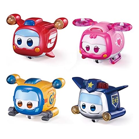 Super Wings Super Pets 4 Pack New Characters from the Orginal Series Freewheeling Light Effects with Dedicated Facial Expressions Toys for 3+ Year Old Boys Girls Cover