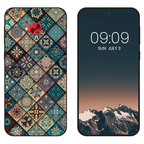 WUACYEAMING Funda Bonita para ASUS Zenfone 4 Selfie Pro ZD552KL,Carcasa con Aesthetic Lindo Dibujos,Ultrafina Suave TPU Antigolpes Case Divertidas Diseño Negro-Marco de Madera a Cuadros