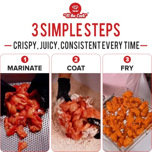 Image of EL The Cook Hot and Spicy Marinade Mix 1kg| Restaurant style Fried Chicken Marination Masala makes 20kg Chicken | For Restaurants, Cloud Kitchens, Cafes, QSRs | FSSAI, 1 KG