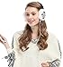 Bienvenu Women Lady's Knitted Snowflake Designer Faux Fur Ear Muffs Headphones Music, Black