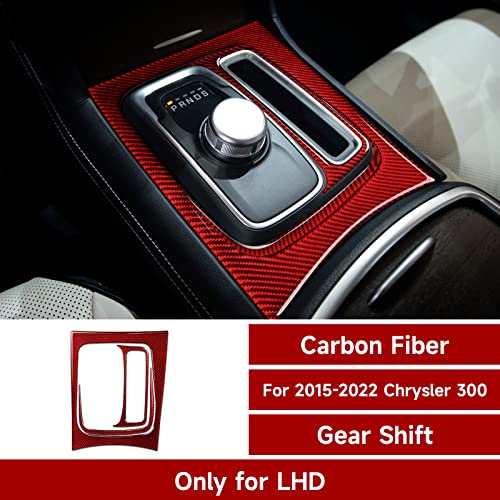 Image of Car Gear Shift Panel Cover Decals for 2015-2023 Chrysler 300 / 300C / 300S / Limited /Touring Accessories Carbon Fiber Stickers