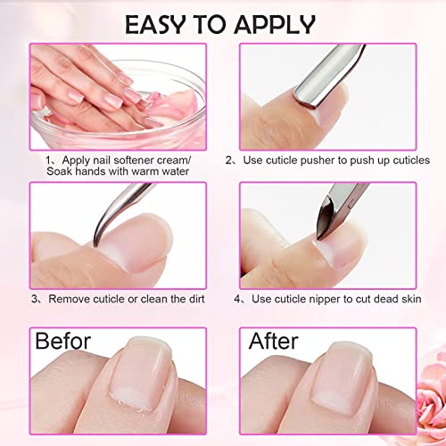 Makartt F0822 Cuticle Trimmer With Cuticle Pusher, 3 Pcs Pink Nail Cuticle Nipper Professional Pedicure Manicure Tools thumb #5