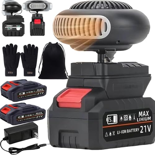 Upgrade Battery Operated Heaters, Battery Powered Heater, with Dual USB & 3000mah Batteries, Ultra Powerful/Rechargeable/Light/Portable/360-Degree Adjustable, for Indoors, Camping,Cars(5-cell *2)