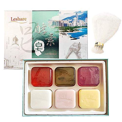 Leshare Moisturizing and Facial Bath Soap Enzyme Quzhi Antipruritic Bath Soap Rose Enzyme Moisturizing Cleansing Bath Soap