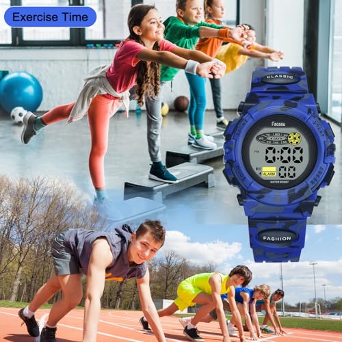 Image of Kids Watch Digital for Boys-Waterproof Kids Sports Watch with Light, Alarm&Snooze,Stopwatch Military Design Silicone Band Gift for Birthdays,Christmas Outdoor Activities(8+ Years)