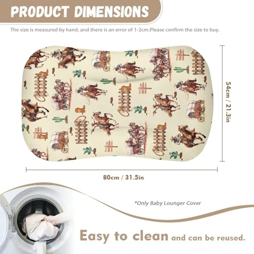 Image of ZOUTAIRONG Western Cowboy Crib Sheets Muslin Crib Sheets Polyester Machine Washable Oval Bassinet Sheets Stretchy Ultra Soft Baby Crib Sheets Ultra Soft Breathable Material