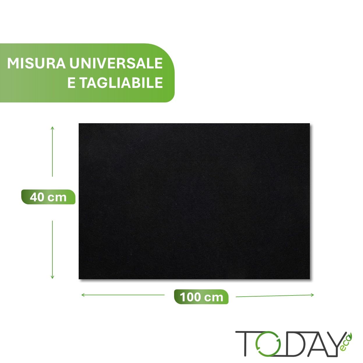 Today – Filtro Universale ai Carboni Attivi per Cappe da Cucina 40x100 cm – Ritagliabile, Antiodore, Trattiene Grasso e Umidità – Made in Italy