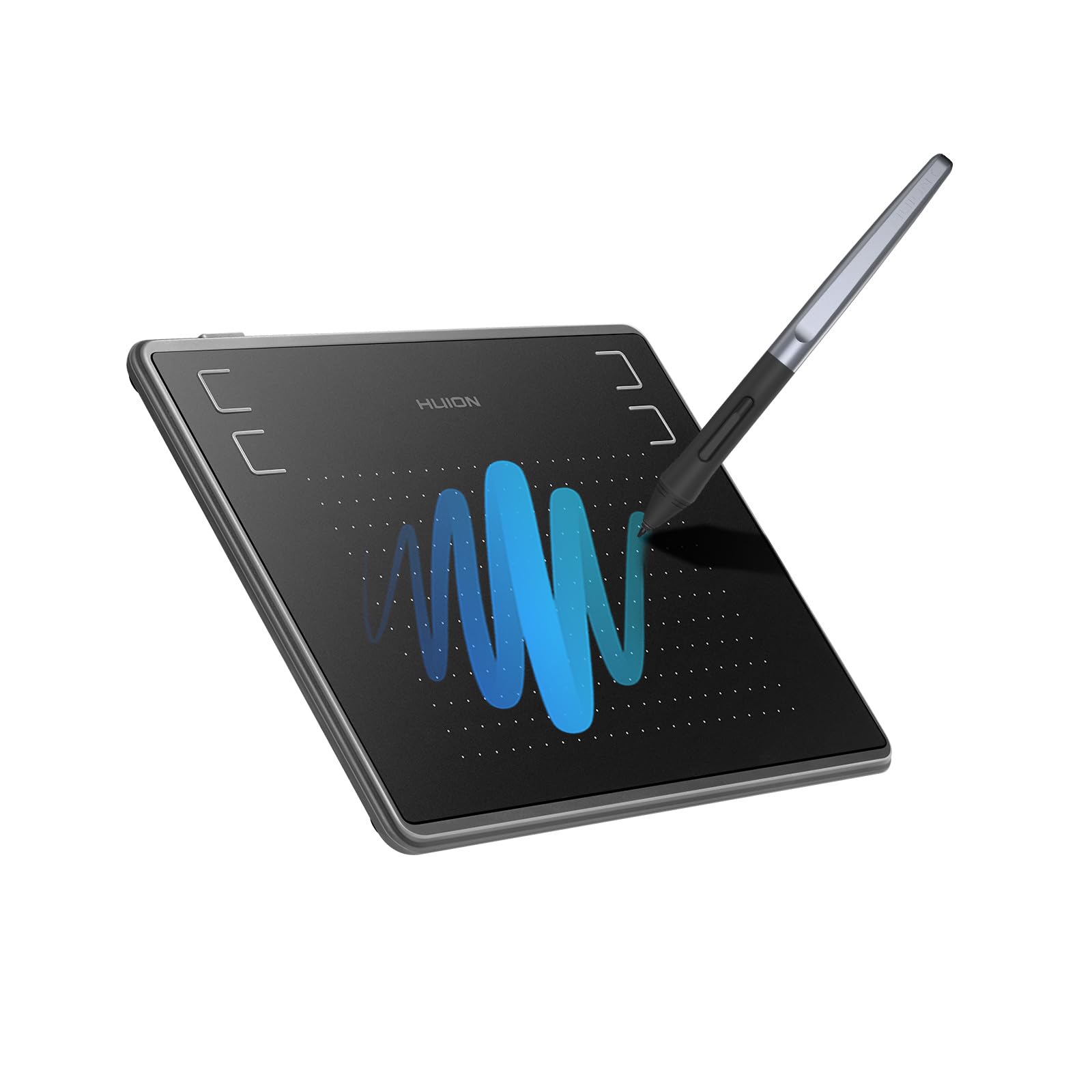 HUION HS64 Drawing Tablet, 6.3 x 4 inch with 16384 Pressure Sensitivity Battery-Free Pen & Tilt Support, for Digital Art, Painting & Design, Compatible with Windows, Mac, Android & Linux