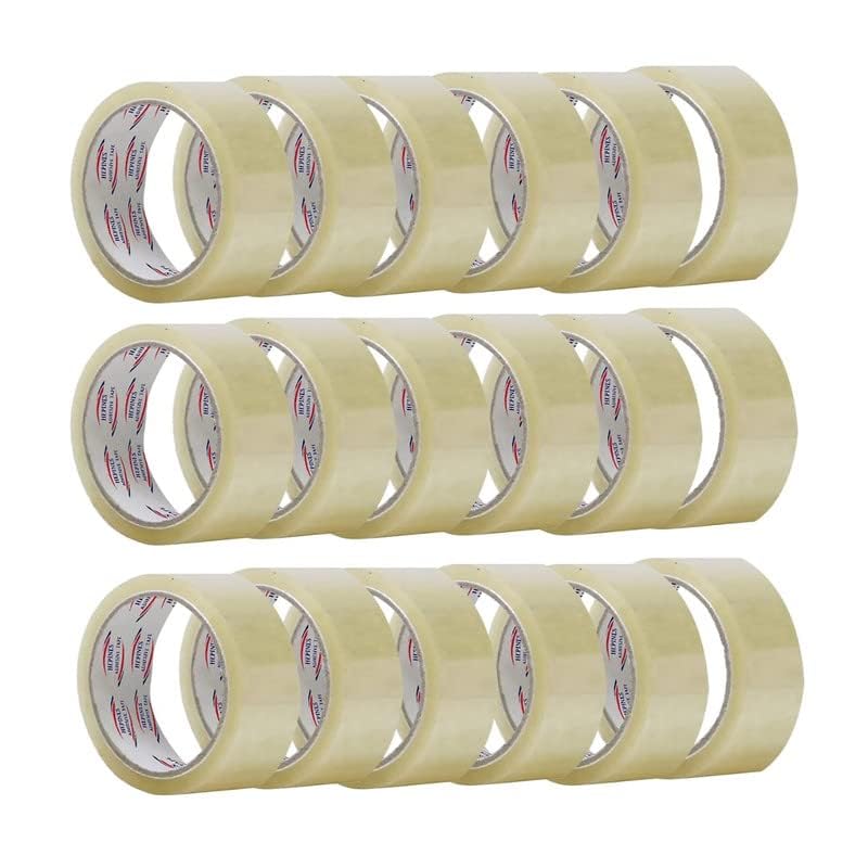 Image of Transparent Cello Tape 2 Inch Multipurpose Clear Tape For Home And Office Use, Decorating And Diy Industrial Packaging Tape Box Packing 65 Meter Pack of 18