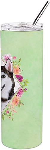 Miniatura 3 de Caroline's Treasures CK4311TBL20 Husky siberiano #1 - Vaso delgado de acero inoxidable de 20 onzas de acero inoxidable con aislamiento al vacío de