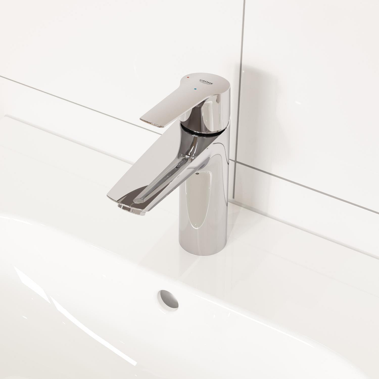 GROHE QUICKFIX Start Mitigeur monocommande lavabo de salle de bains Start, avec tirette de vidage, mousseur économie d'eau, taille M, chromé, 23552002 (Import Allemagne)