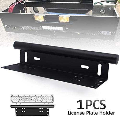 LEDUR Led Light Bar Mounting Bracket Front License Plate Holder for Off-Road Boat ATV SUV Truck Jeep Wrangler YJ Cherokee XJ